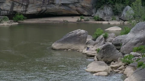 Rock Formations with River 4K Stock Footage 155365770