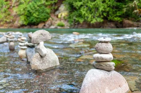 Rock Formations in a river Stock Photos