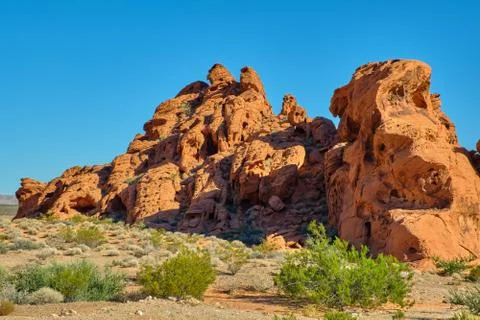 Rock formations in Valley of Fire State park, Nevada, USA Foto stock