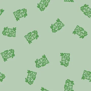 Rock garden tool line vector seamless pattern Stock Illustration