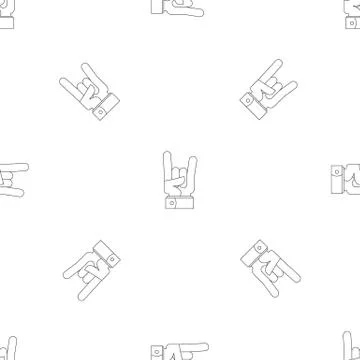Rock gesture pattern seamless vector イラスト素材