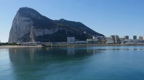 The Rock of Gibraltar, from La Linea, Spain Stock Footage