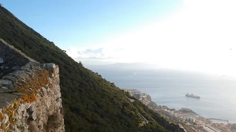 The Rock of Gibraltar sea View side move Stock-Footage 101109740