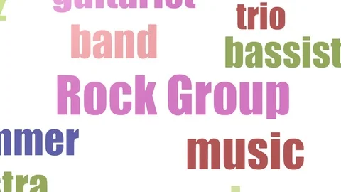 Rock Group Animated Wordcloud On White Background Stock Footage 99620056