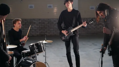 A rock group having a repetition. Stock Footage 108042864