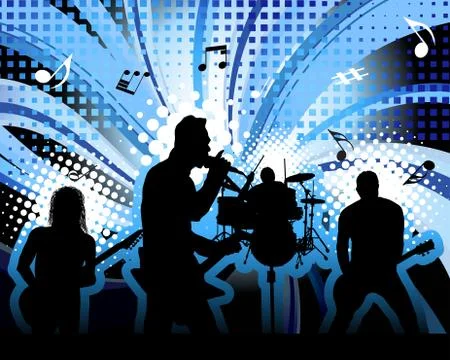 Rock group singers theme. Vector illustration for design use. Stock Illustration