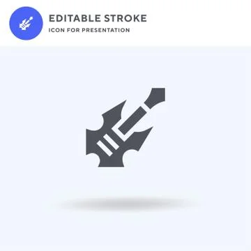 Rock Guitar icon vector, filled flat sign, solid pictogram isolated on white Illustrazione stock