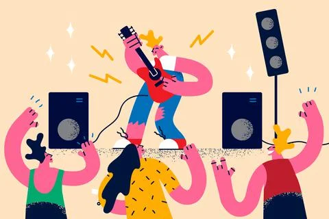 Rock guitar music and concert concept Stock Illustration