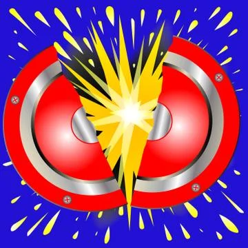 Rock Guitar Speaker Explosion Stock Illustration
