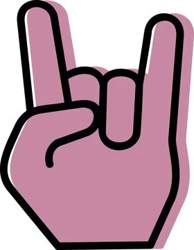 Rock hand gesture sign flat icon Stock Illustration