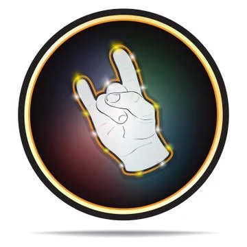Rock hand sign. Vector icon. Illustrazione stock