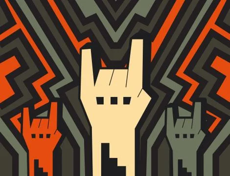 Rock hands Stock Illustration