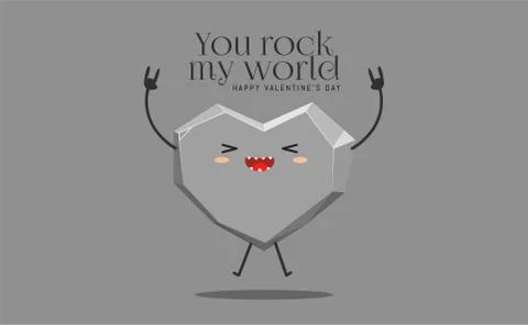 Rock with heart shape. Valentine's vector illustration Stock Illustration