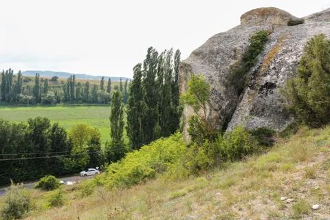 The rock on the hill. Stock Photos