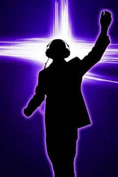 Rock the house deejay Stock Illustration