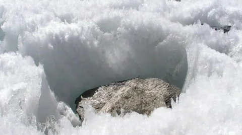 Rock in ice Stock Footage 491918