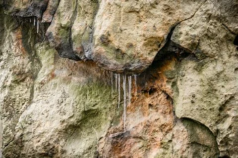 A rock with ice on it Stock Photos