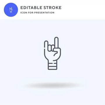 Rock icon vector, filled flat sign, solid pictogram isolated on white, logo i Illustrazione stock