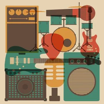Rock instrument Illustrazione stock