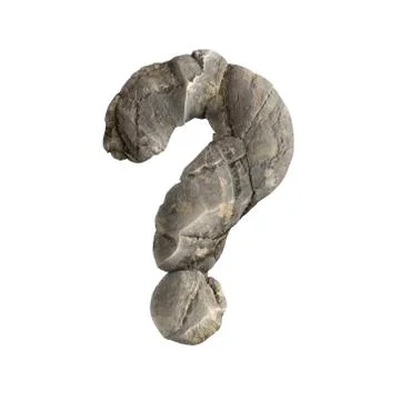 Rock interrogation point - 3d boulder symbol - Suitable for nature, ecology o Stock Illustration