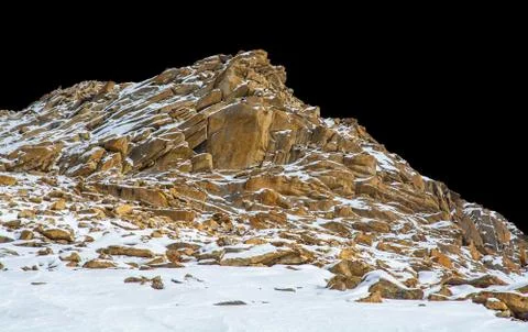 Rock isolated on black background. Stock Photos