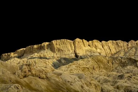 Rock isolated on black background. Stock Photos