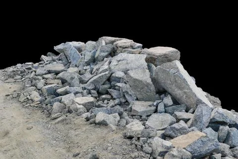 Rock isolated on black background. Stock Photos