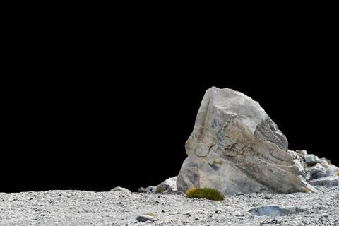 Rock isolated on black background. Stock Photos