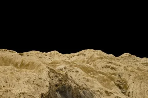 Rock isolated on black background. Stock Photos