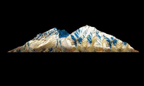 Rock isolated on black background Stock Photos