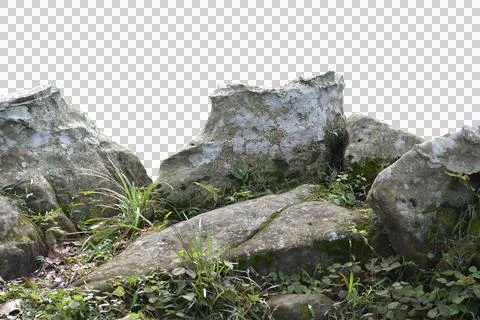 Rock isolated transparency background.. Foto stock