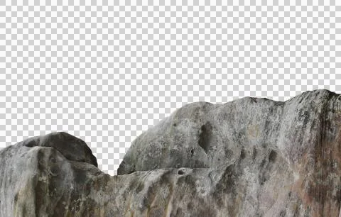 Rock isolated transparency background... Stock Photos