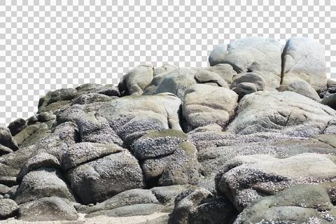 Rock isolated transparency background. Stock-Fotos