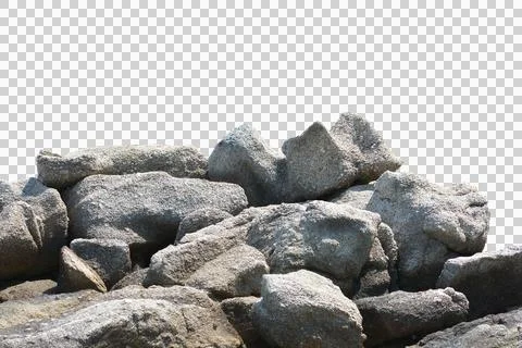 Rock isolated transparency background. Stock Photos