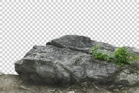 Rock isolated transparency background. Stock Photos