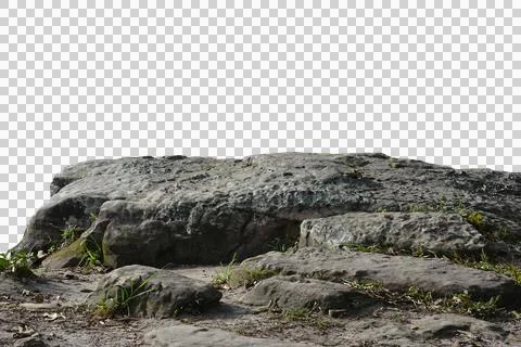 Rock isolated transparency background. Stock Photos