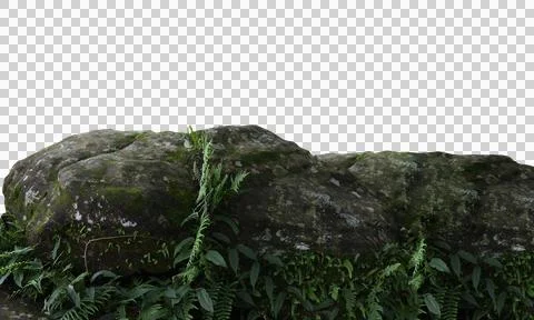 Rock isolated transparency background. Stock Photos