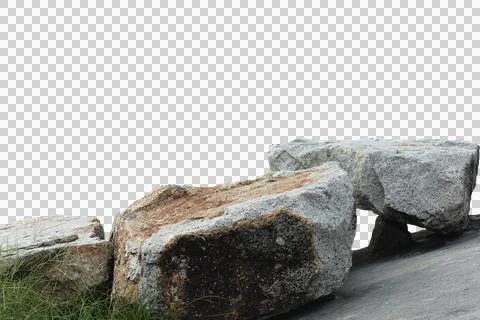 Rock isolated transparency background. Stock Photos