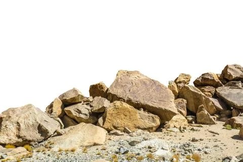 Rock isolated on white background Stock Photos