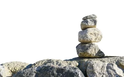 Rock isolated on white background. Stock Photos