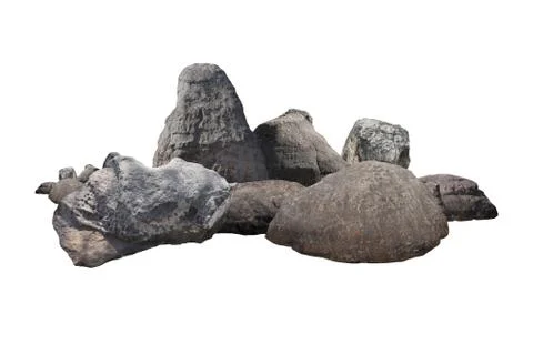 Rock isolated on white background. Stock Photos