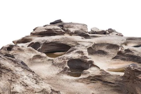 Rock isolated on white background. Stock Photos