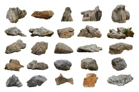 Rock isolated on white background. Stock Photos