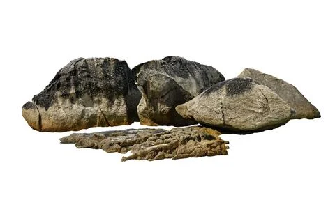 Rock isolated on white background Stock Photos