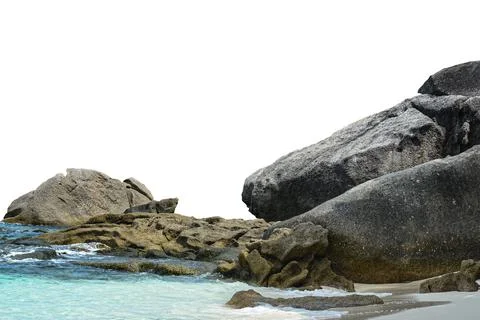 Rock isolated on white background Stock Photos