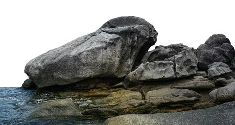Rock isolated on white background Stock Photos