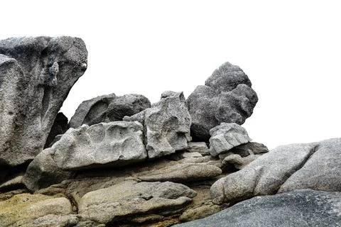 Rock isolated on white background Stock Photos