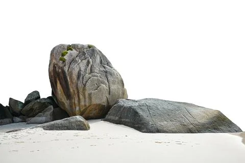 Rock isolated on white background Stock Photos