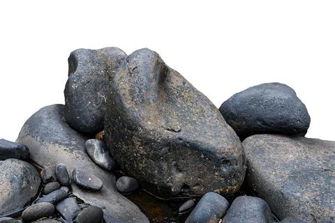 Rock isolated on white background. Stock Photos