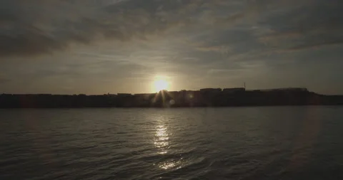 ROCK JETTY AT SUNSET Stock Footage 132438198